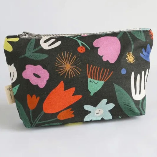 FABRIC DRAWER- Handmade Make-Up, Travel, Clutch Zip Purse - Floral Pop