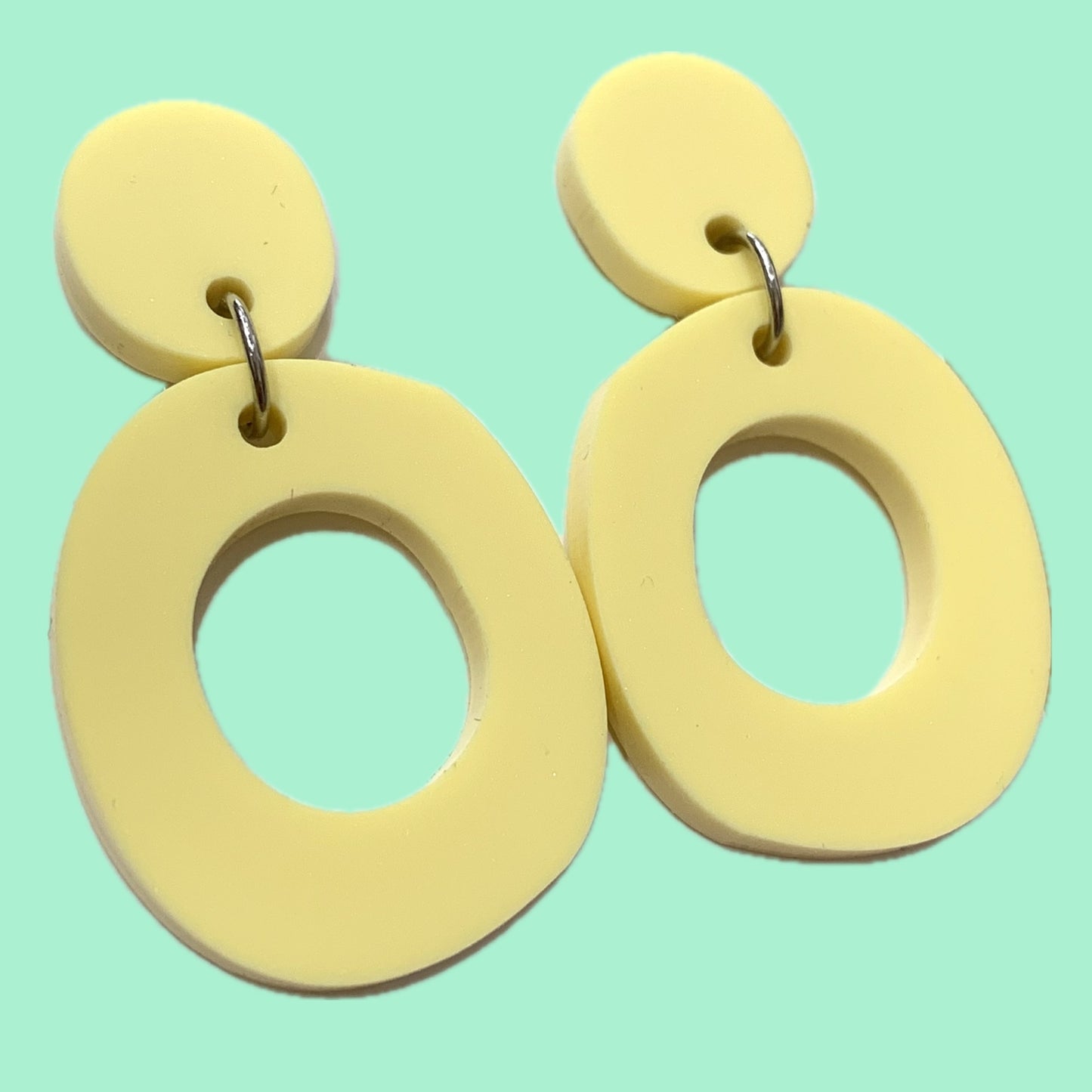 MAKIN' WHOOPEE - "Organic Ovals" - Medium Dangles - Matte Limoncello Yellow