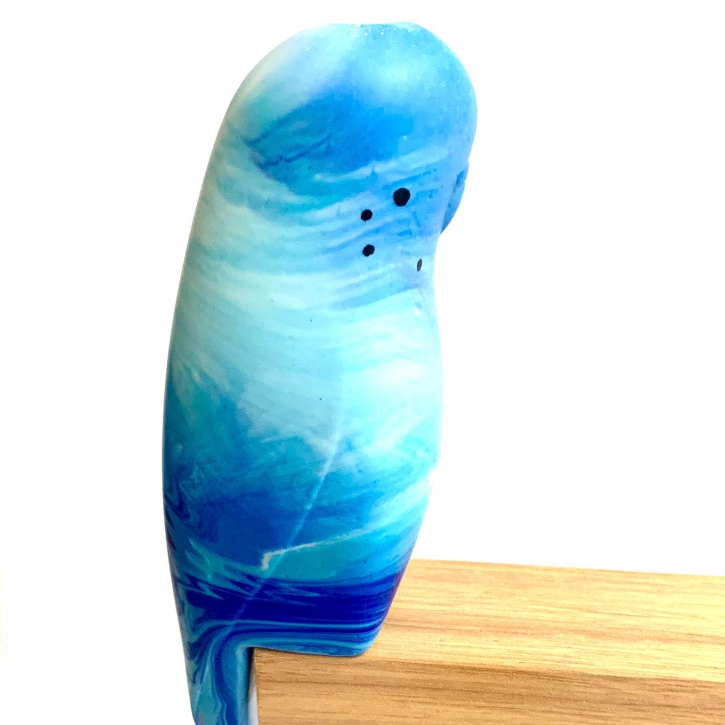 PETE CROMER - RESIN BUDGERIGAR #10- Blue Boy Swirl