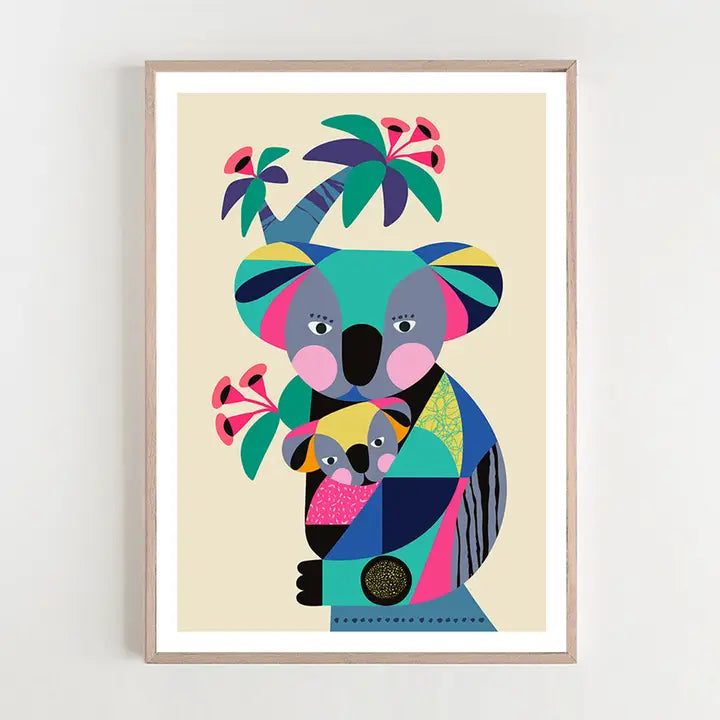 3 BIRDIES STUDIO- "Mummy and Baby Koala" A4 Art Print