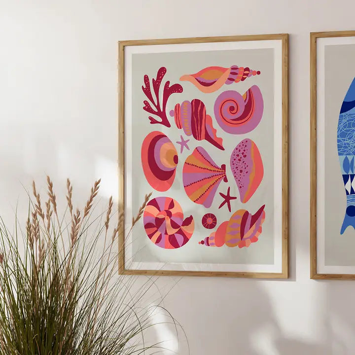 3 BIRDIES STUDIO- "Tonal Seashell" A4 Art Print