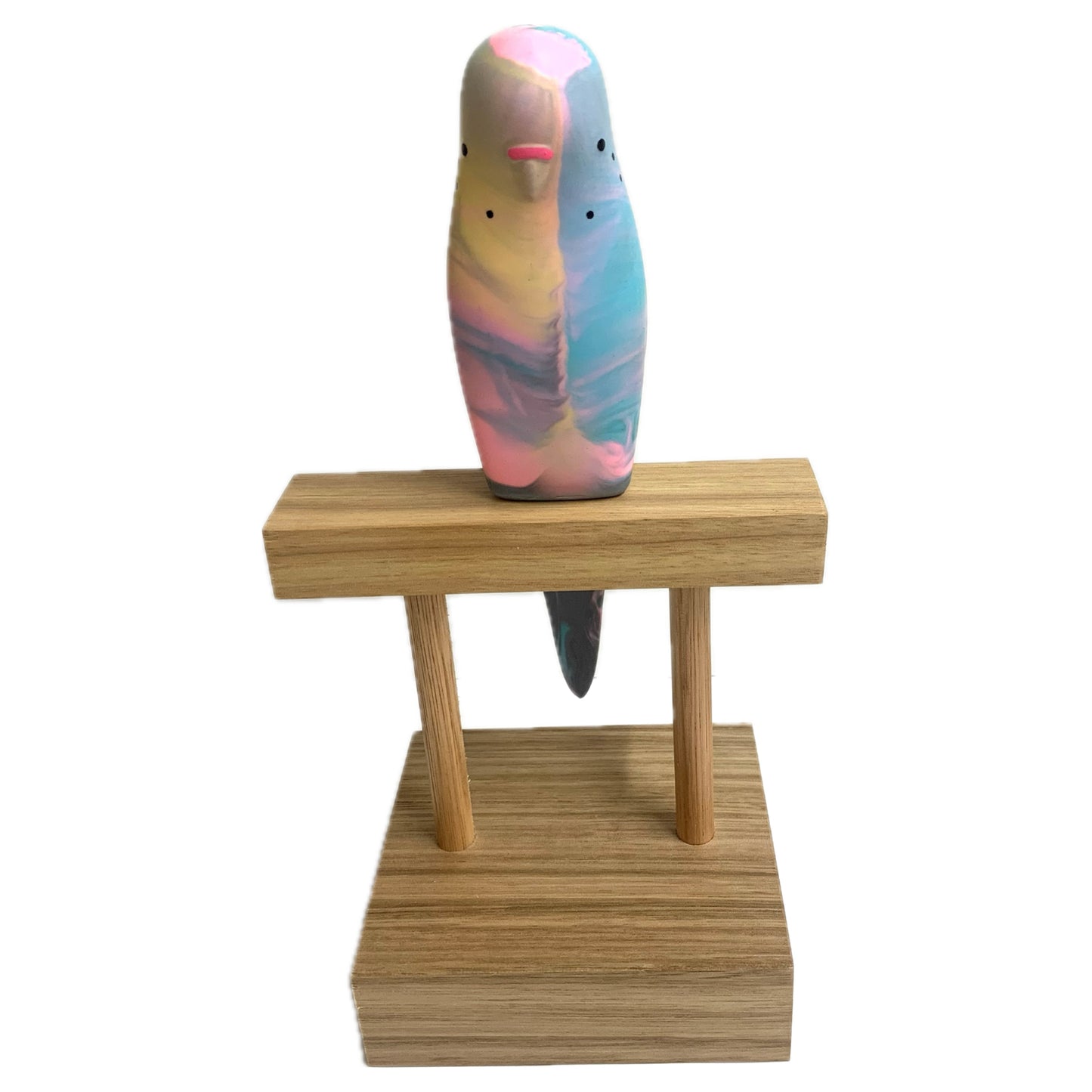 PETE CROMER - RESIN BUDGERIGAR #2 - Bubblegum Swirl