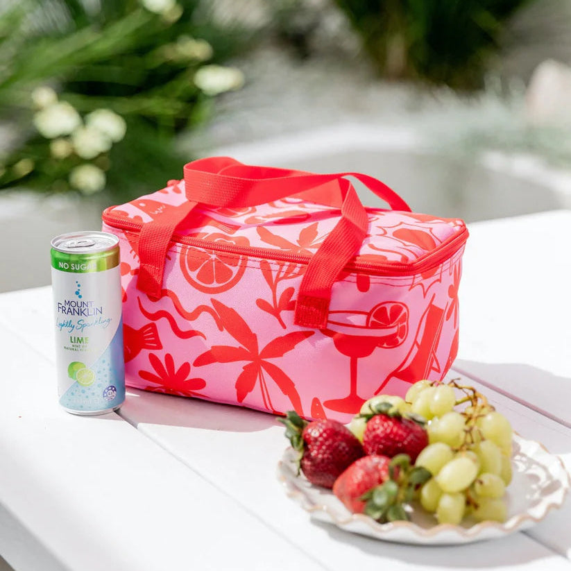 SISTA & CO. - Lunch Bag - "Holiday Vibes"- Pink & Red