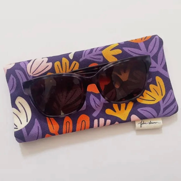 FABRIC DRAWER- Handmade Glasses Case - Purple Petals