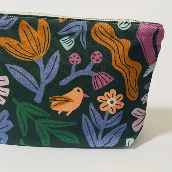 FABRIC DRAWER- Handmade Make-Up, Travel, Clutch Zip Purse - Frolic