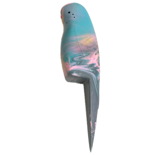 PETE CROMER - RESIN BUDGERIGAR #2 - Bubblegum Swirl