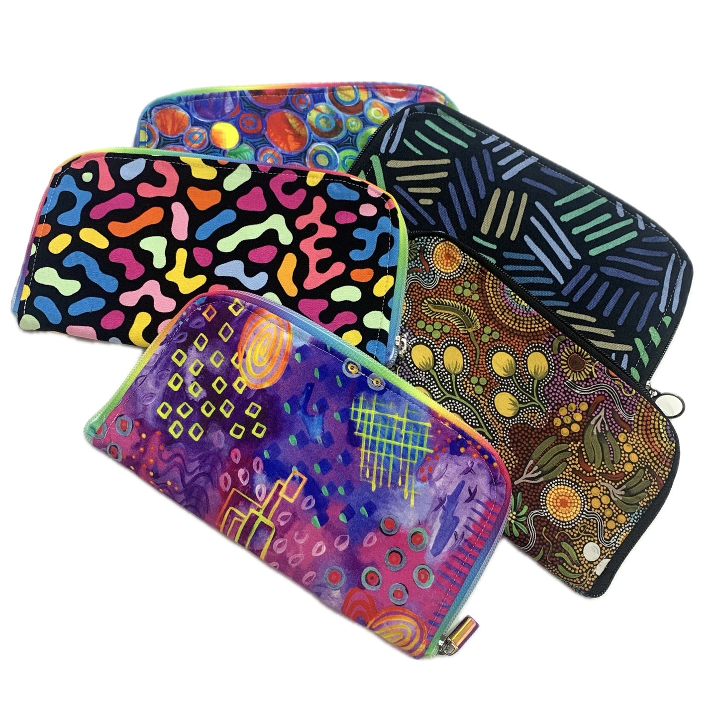 OH SEW ROSY: Wallets/Purses- Purple Abstract