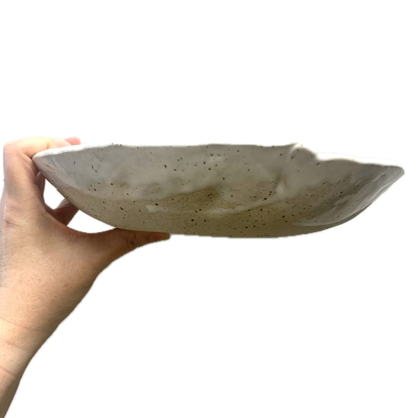 EARTH BY HAND- Salad Bowl - Speckled White- SERVERS NOT INCLUDED