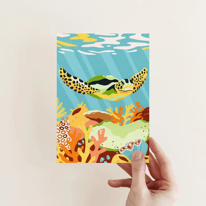 OUTER ISLAND - Green Sea Turtle- Blank Greeting Card