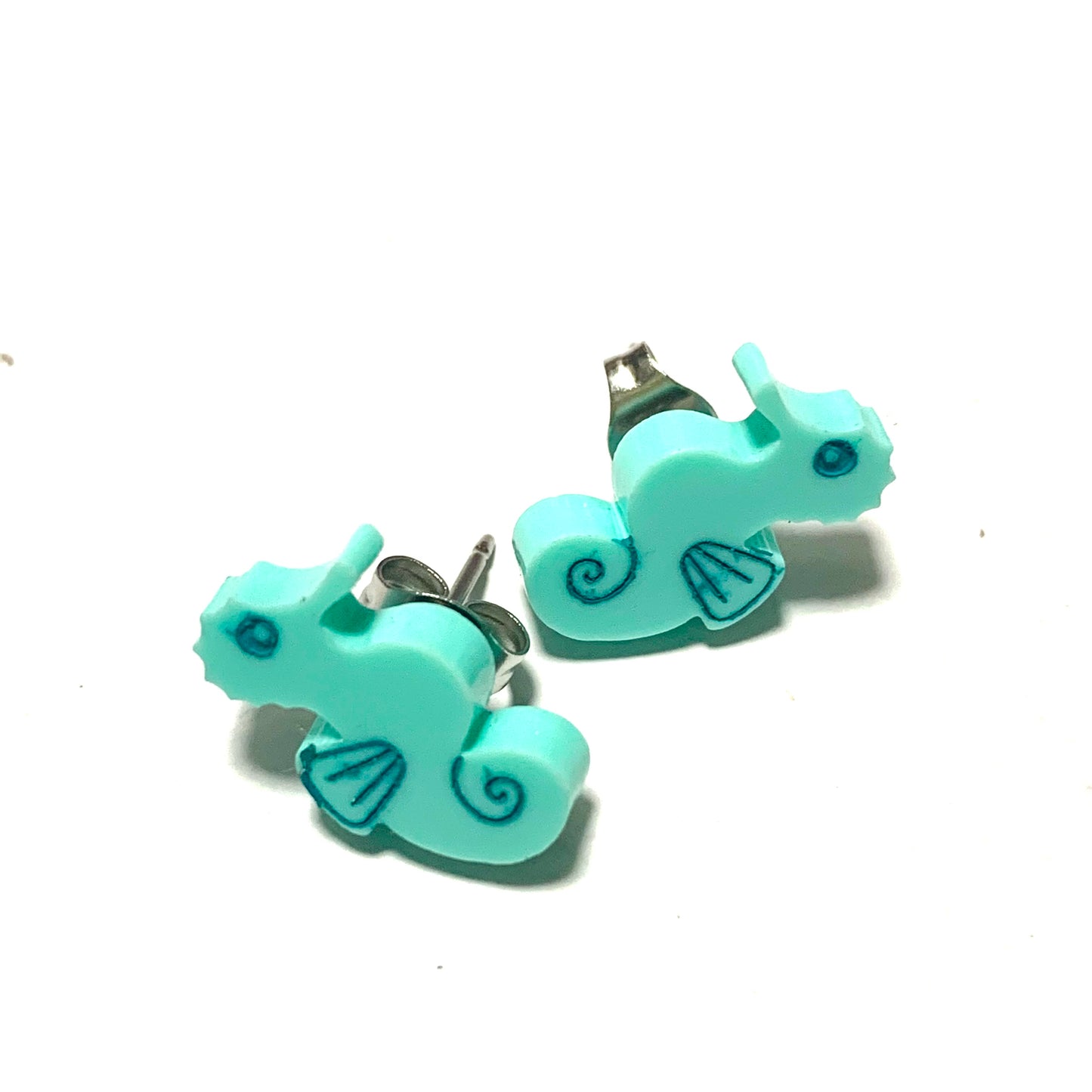 MAKIN' WHOOPEE - Seahorse Studs- Aqua