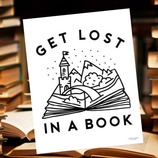 NOOK & BURROW- "Get Lost in a Book" A4 Print