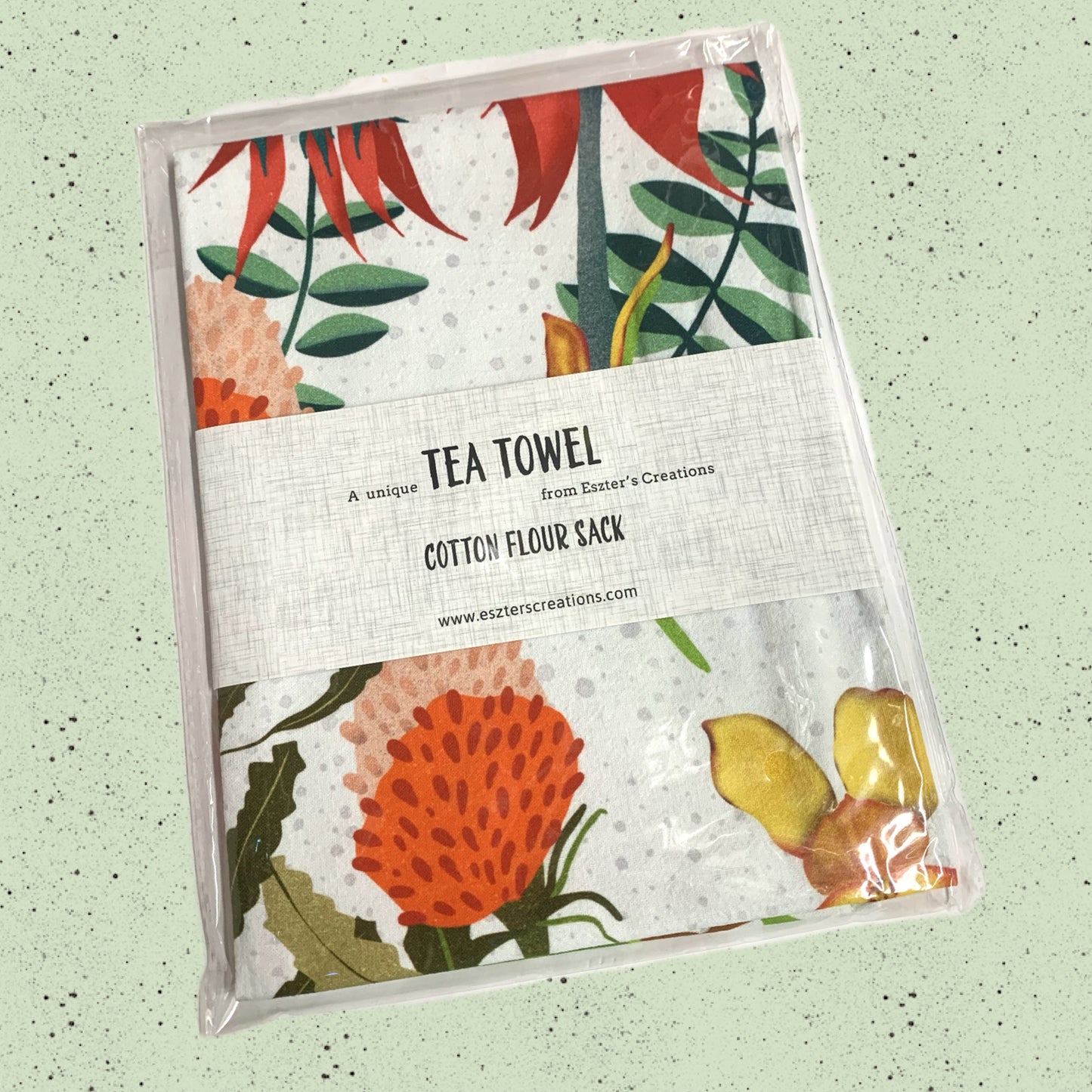 ESZTER'S CREATIONS - " Australian Wildflower"- Tea Towel