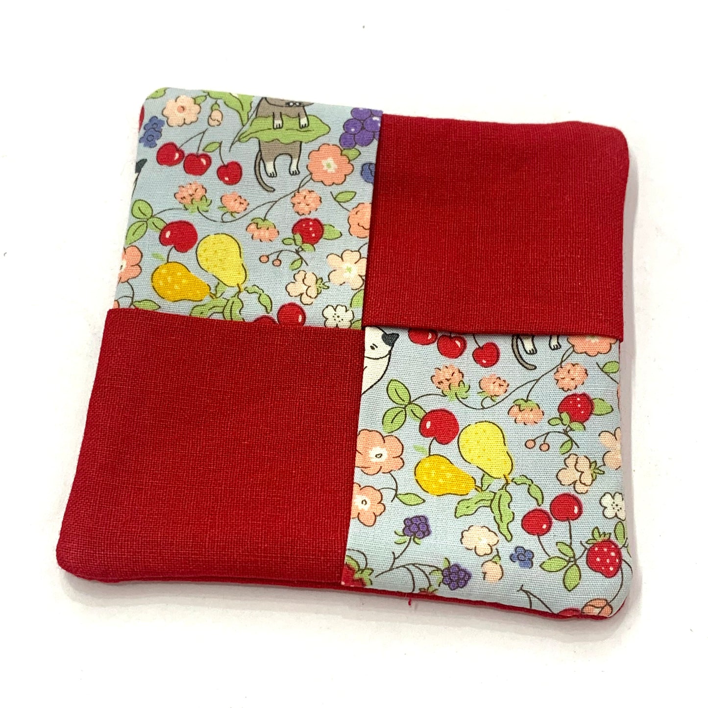 MUMMA WHOOPEE- SINGLE WINE GLASS SLIPPER/COASTERS- Cute Cats & Red