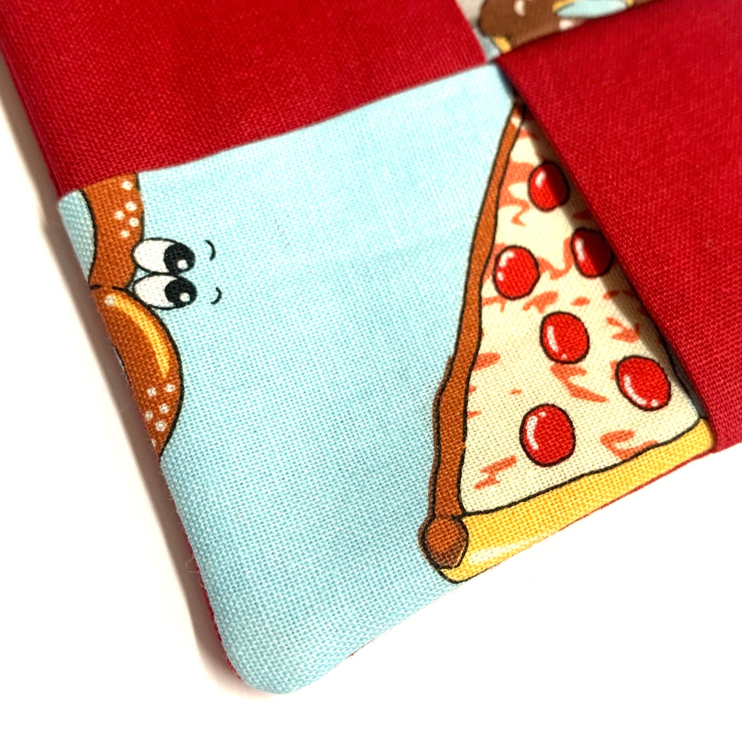 MUMMA WHOOPEE- SINGLE WINE GLASS SLIPPER/COASTERS- Funny Food & Red