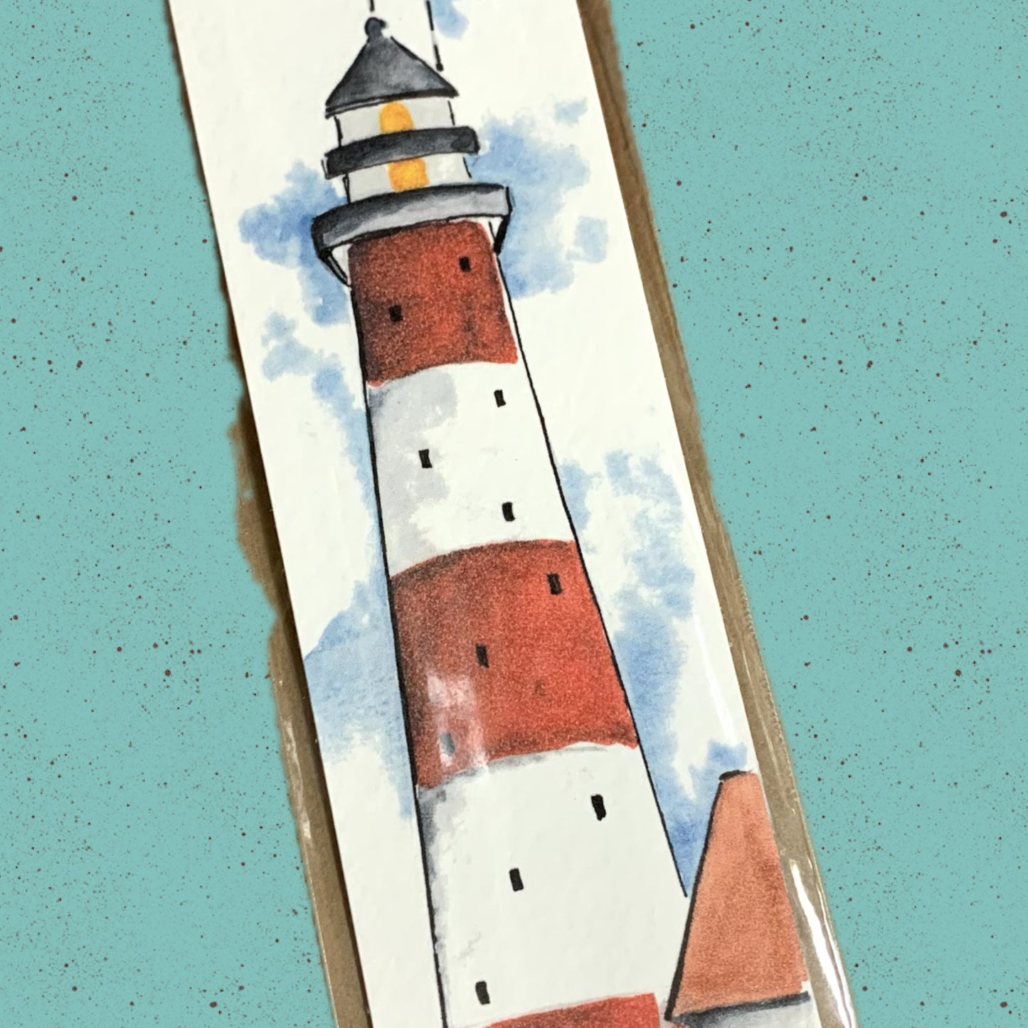 ESZTER'S CREATIONS- "Lighthouse" Bookmark- Textured Paper
