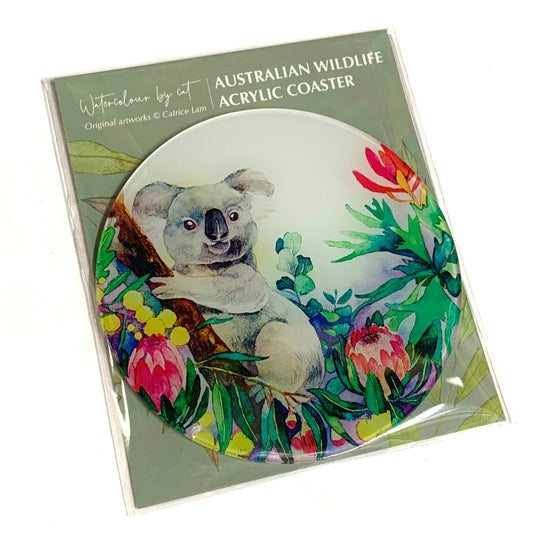 WATERCOLOURS BY CAT- Koala- Australian Animal Art Coaster