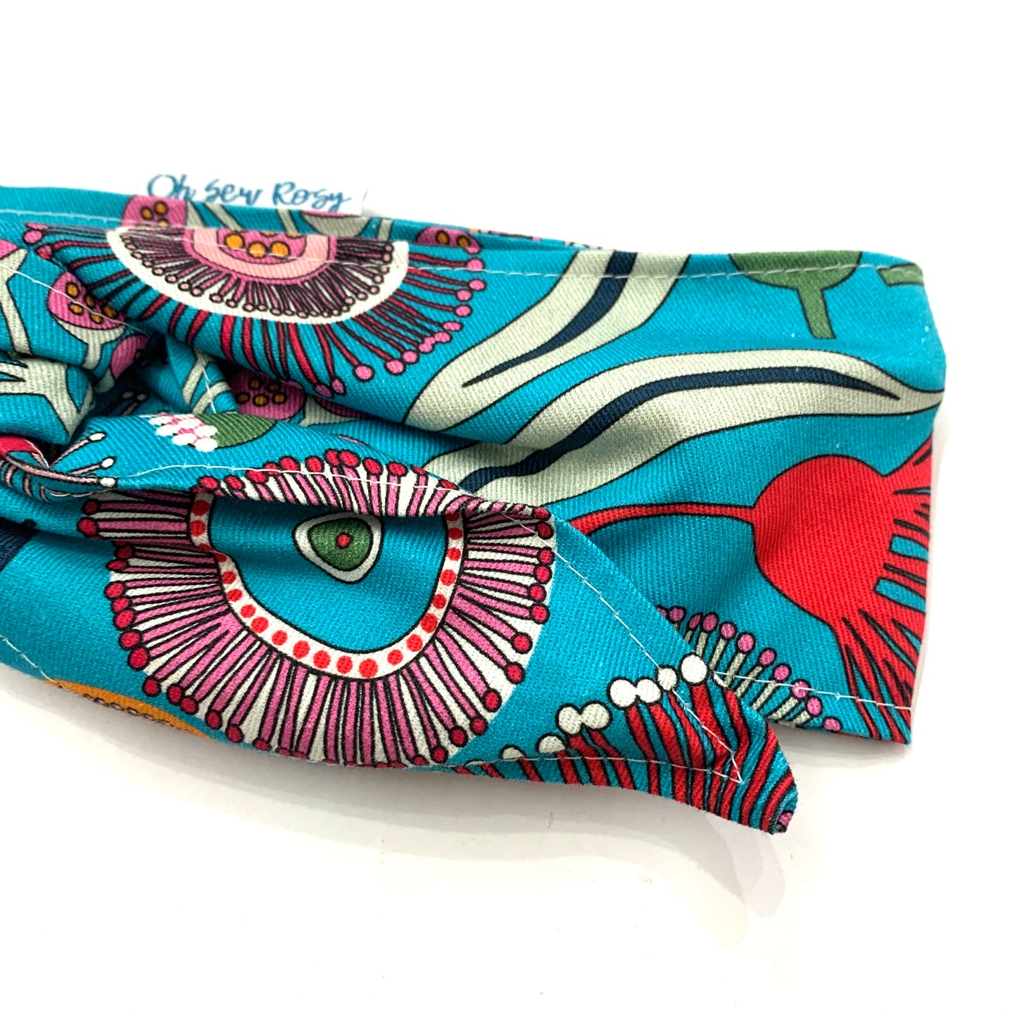 OH SEW ROSY: WIRE HEADBAND - Turquoise Natives (Jocelyn Proust Fabric)