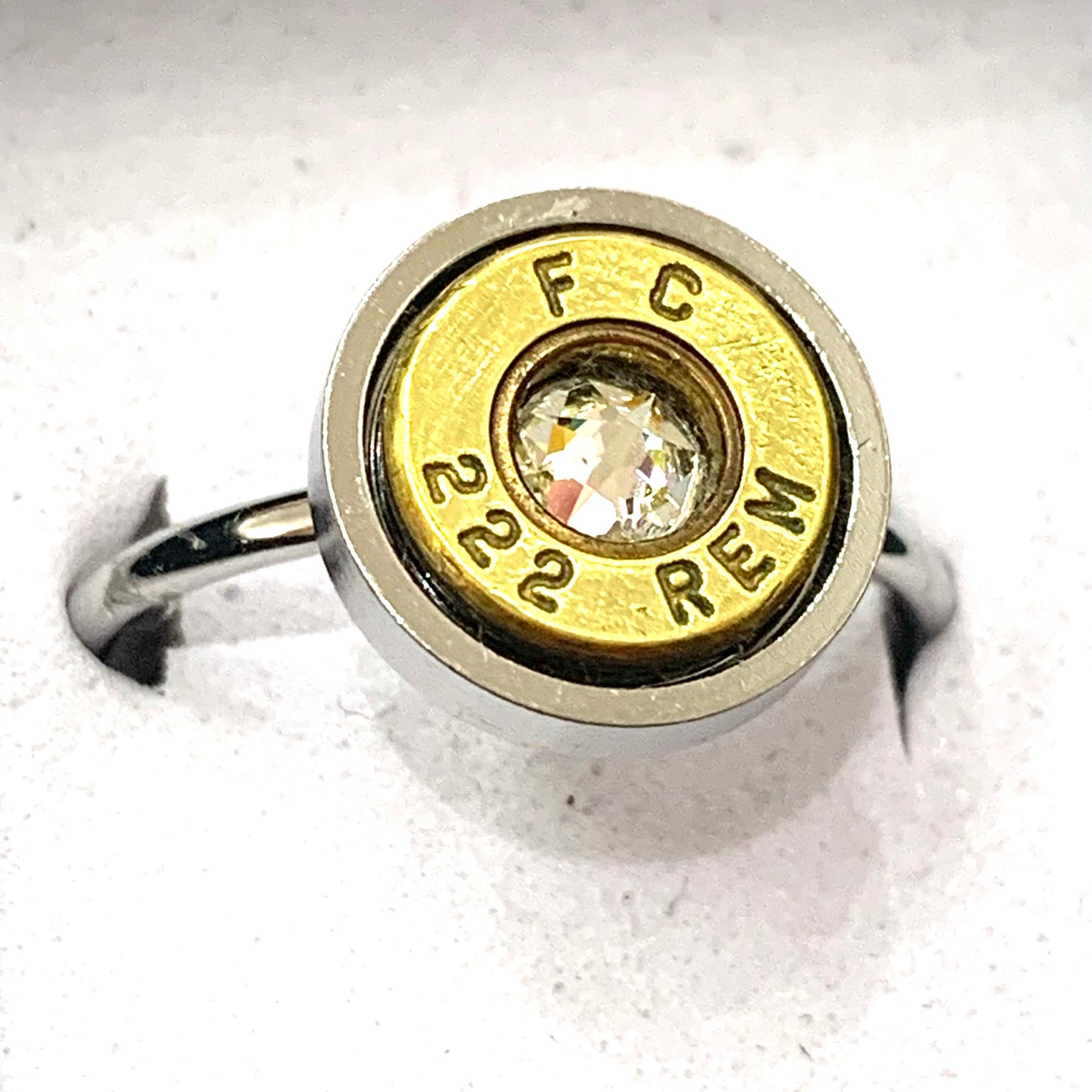 WILD BRASS- Adjustable Rings- Clear Swarovski Crystal