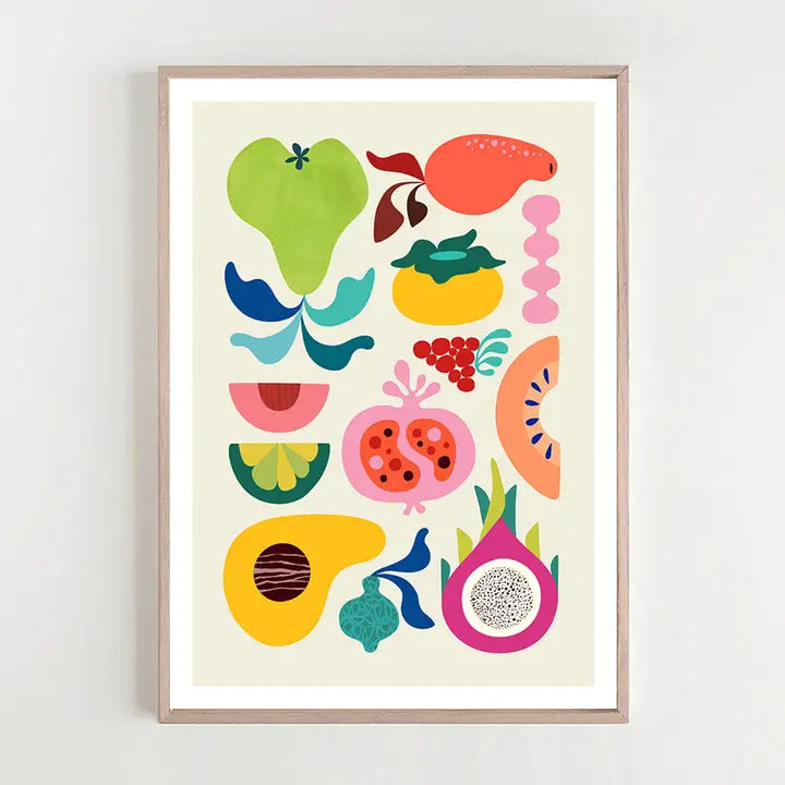3 BIRDIES STUDIO- "Modern Fruit" A4 Art Print