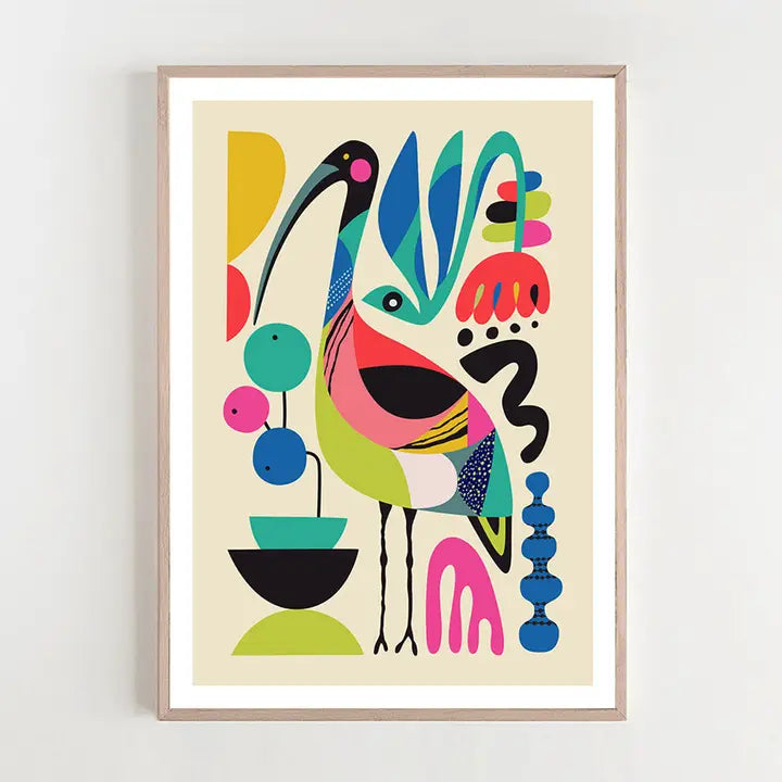 3 BIRDIES STUDIO- "Ibis" A4 Art Print