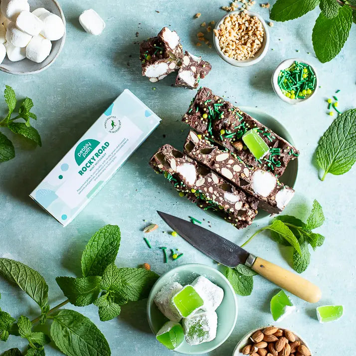 PEBBLY PATH- Rocky Road Bars - Mint Motorway Flavour- 100G