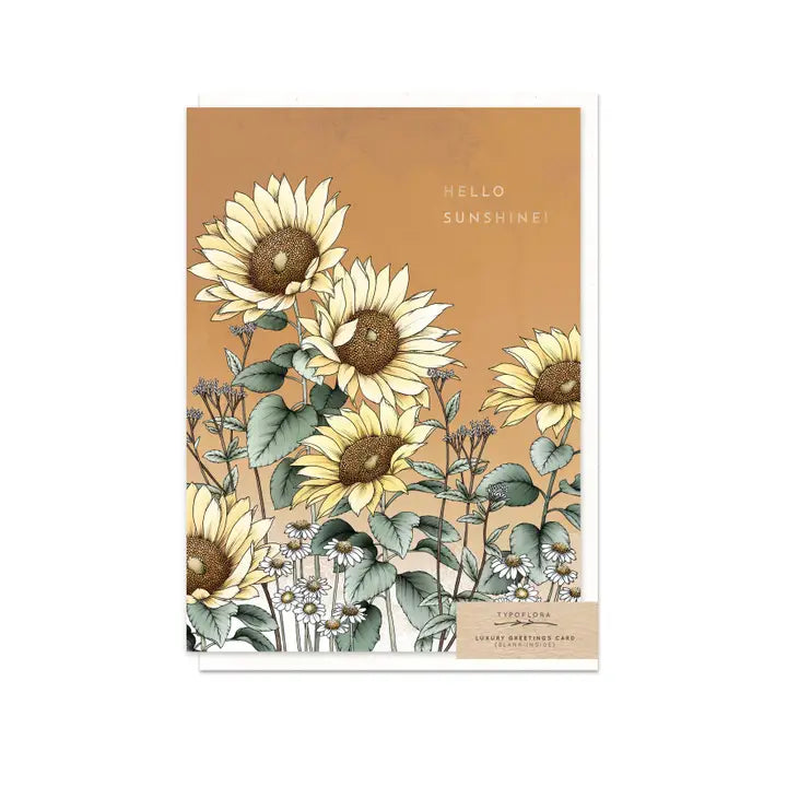 TYPOFLORA - "Hello Sunshine" GREETING CARD
