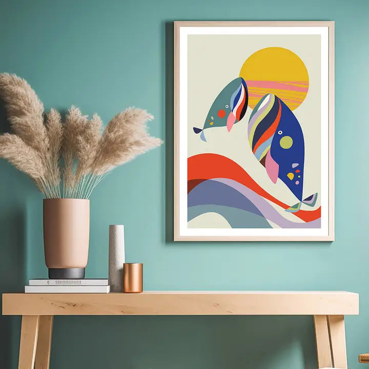 3 BIRDIES STUDIO- "Whales" A4 Art Print