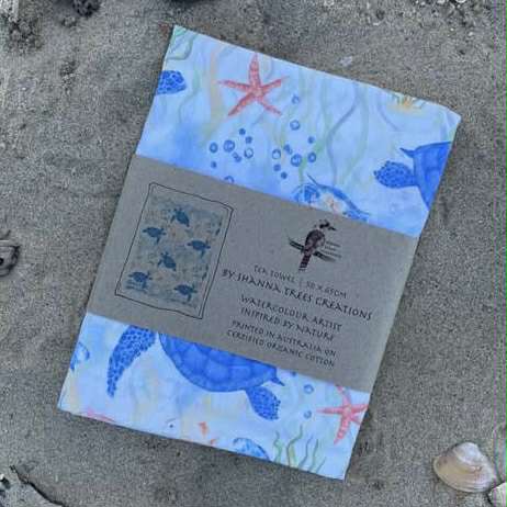Shanna Trees Creations- "Turtles" Cotton Tea Towel