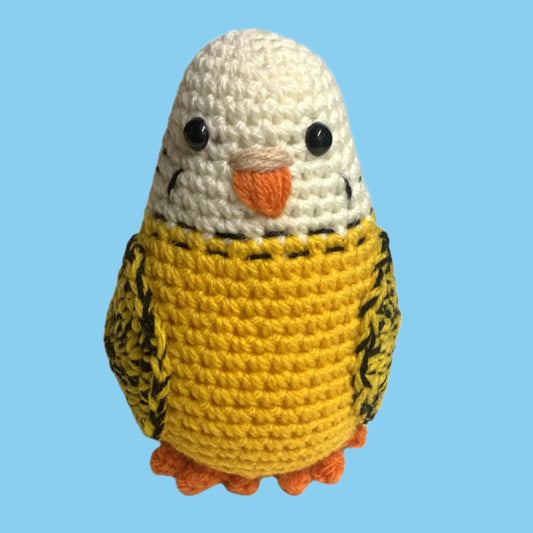 BEAKNITS- DARK YELLOW CROCHETED BUDGIE