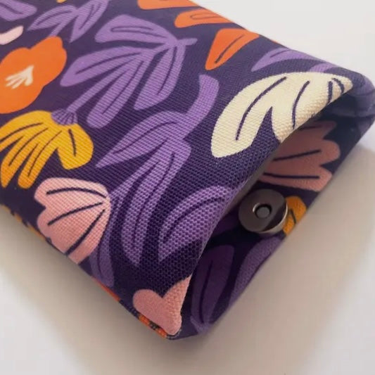FABRIC DRAWER- Handmade Glasses Case - Purple Petals