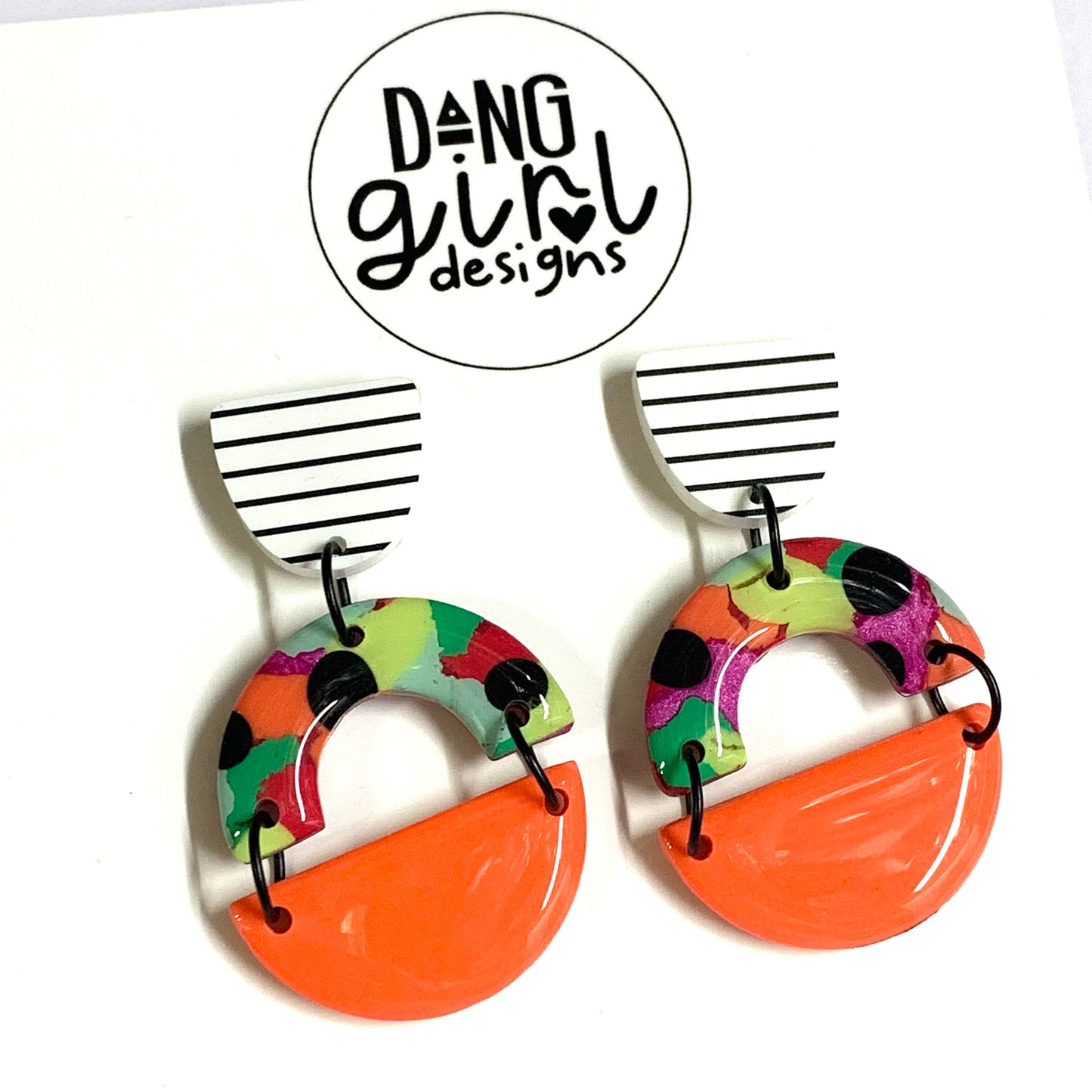 Dang Girl Designs - Splits Two Piece Dangles - Torn Orange