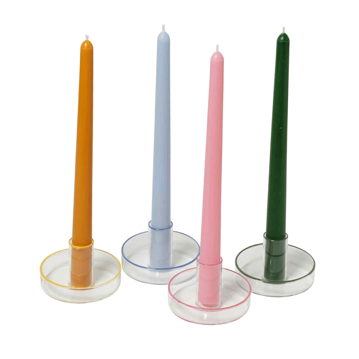 In The Roundhouse - Glass Taper Candle Holder Blue