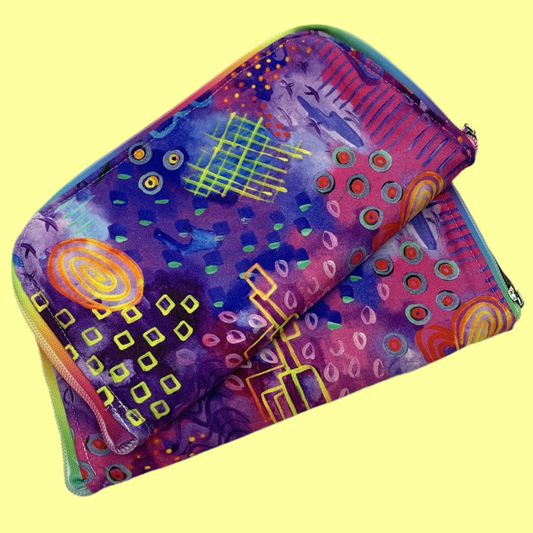 OH SEW ROSY: Wallets/Purses- Purple Abstract