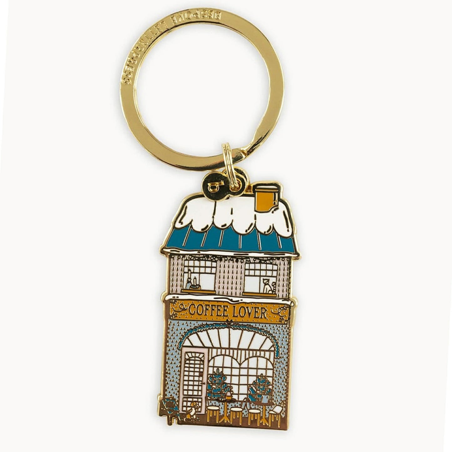 BESPOKE LETTERPRESS - Coffee Lover - Enamel Key Ring