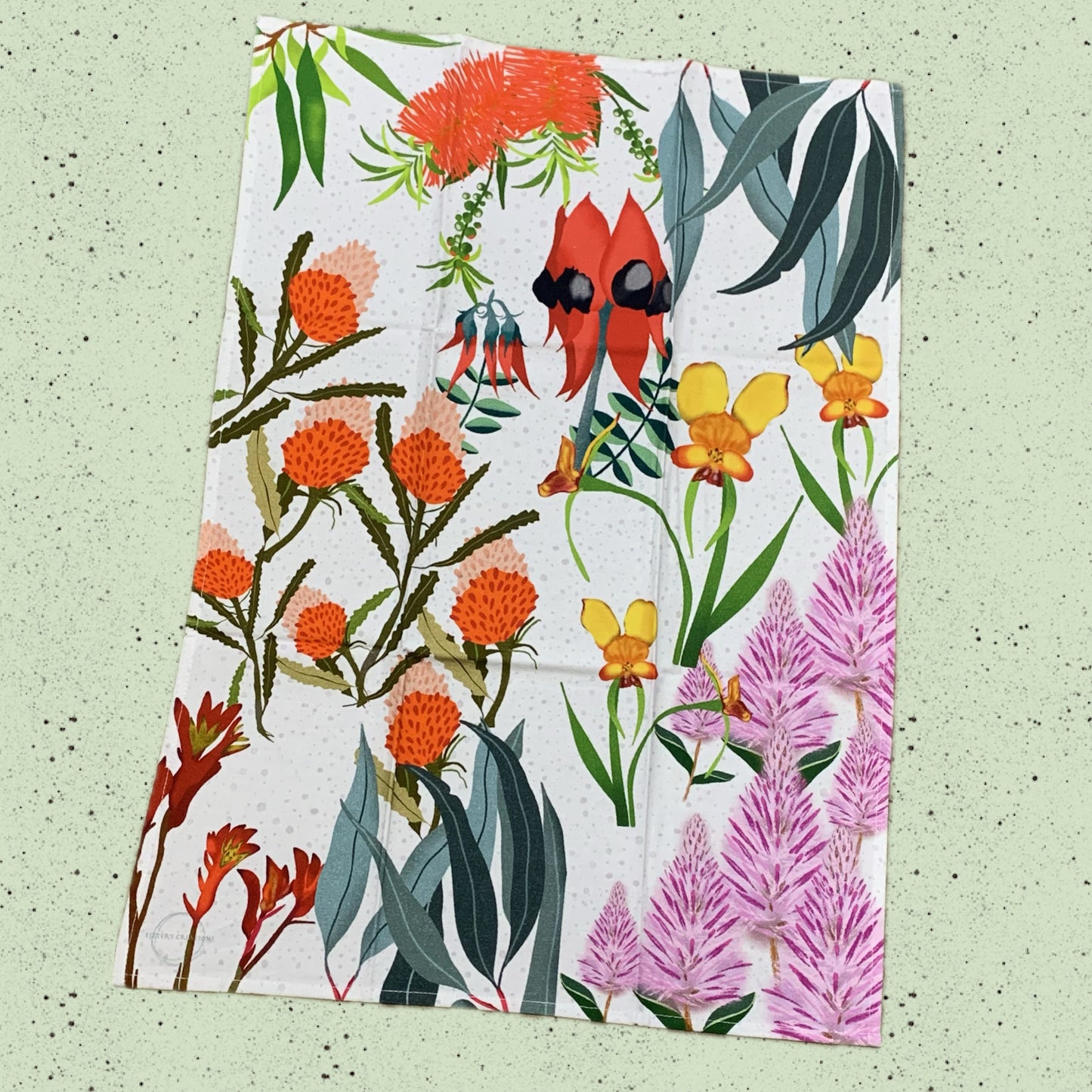 ESZTER'S CREATIONS - " Australian Wildflower"- Tea Towel