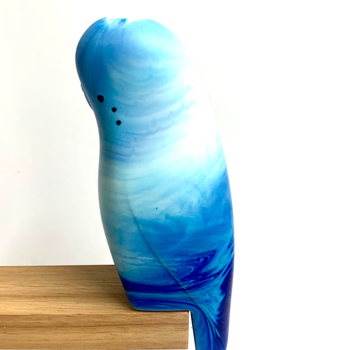 PETE CROMER - RESIN BUDGERIGAR #10- Blue Boy Swirl