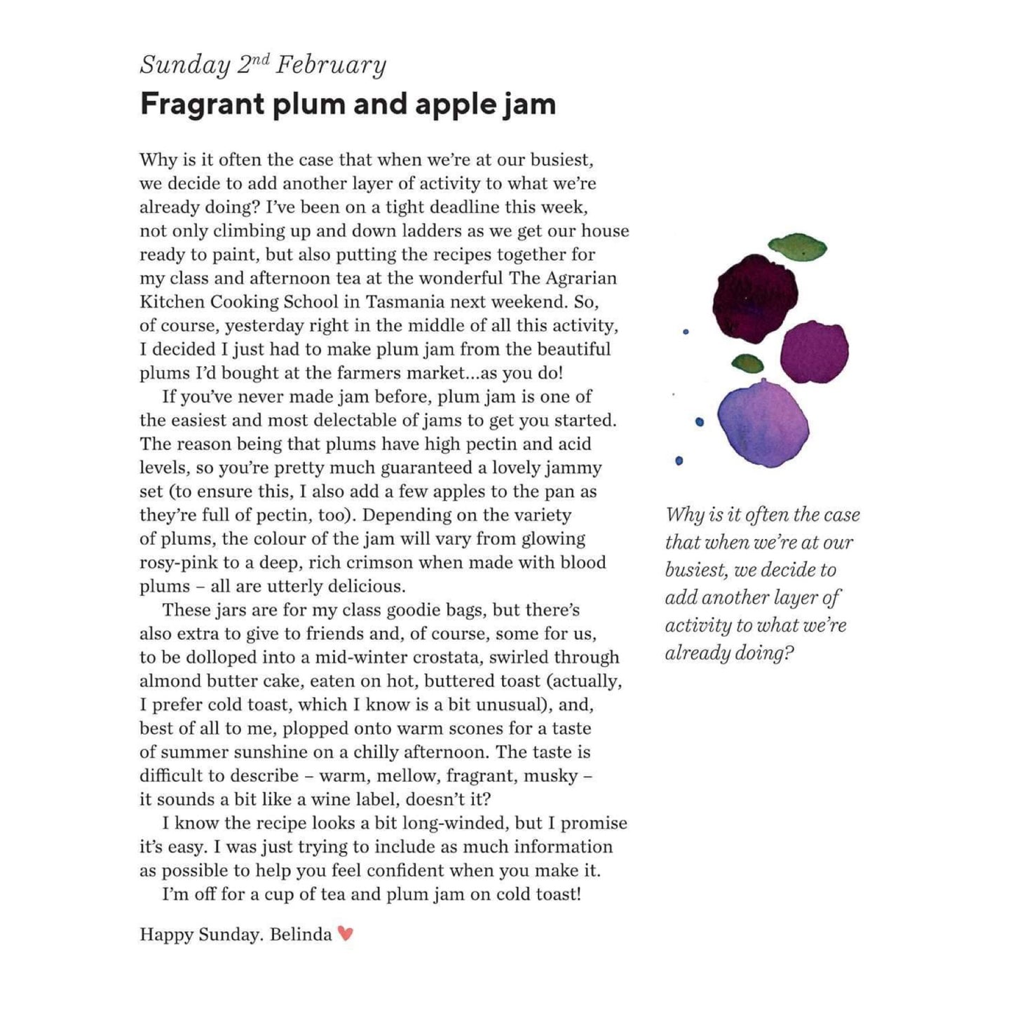 BOOKS & CO - A Year of Sundays A cookbook, a conversation, and reflections on the world around me- By Belinda Jeffery