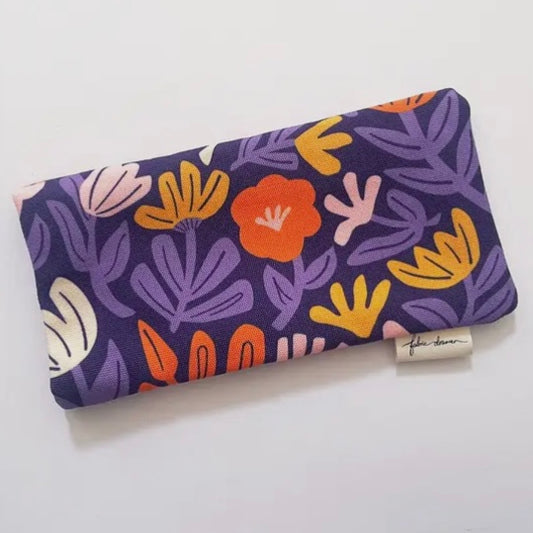 FABRIC DRAWER- Handmade Glasses Case - Purple Petals
