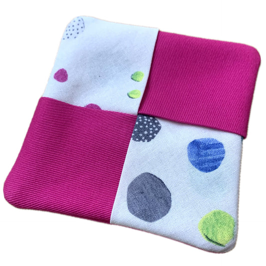 MUMMA WHOOPEE- SINGLE WINE GLASS SLIPPER/COASTERS- Blobs & Pink