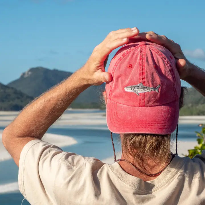 PALLION POINT - FISH LIDS - Tiger Shark Cap in Red