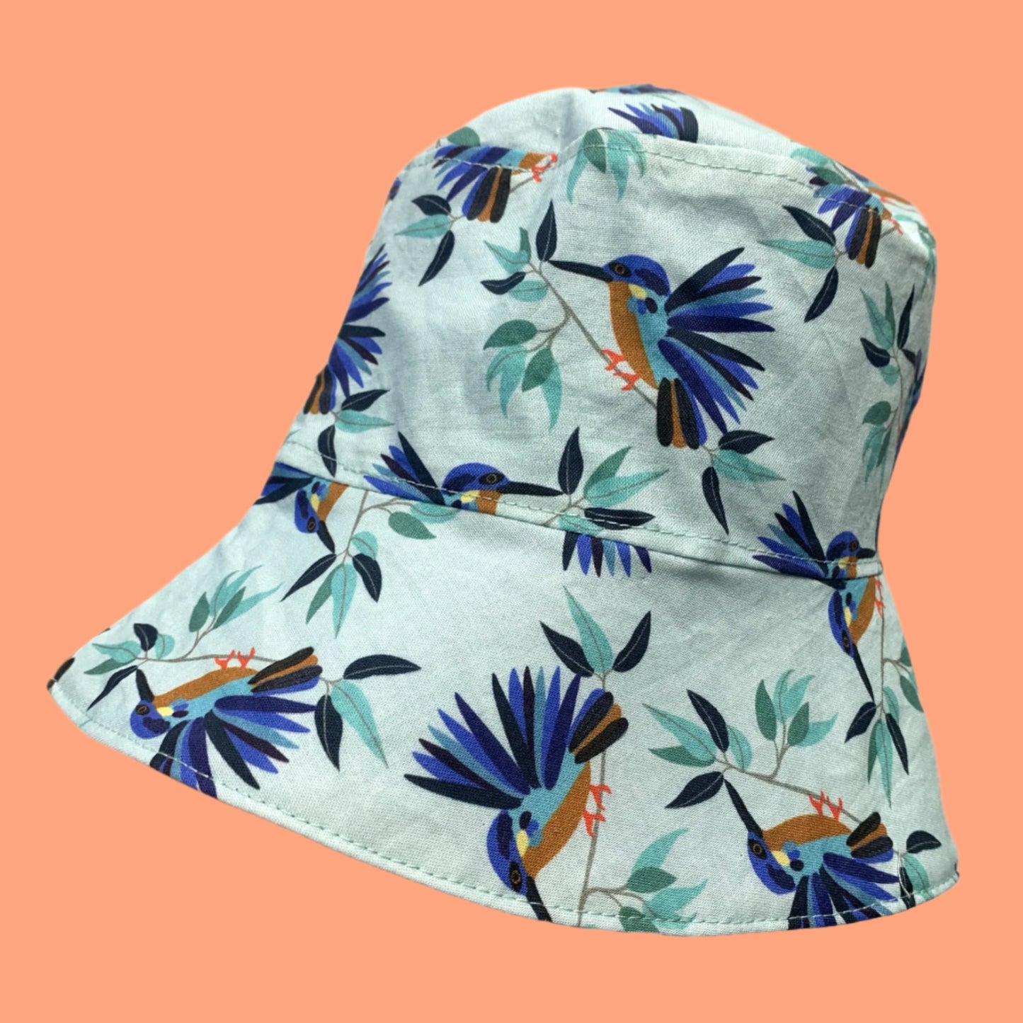 Teacups n Quilts- Kingfisher Fabric Hat- Adult Size
