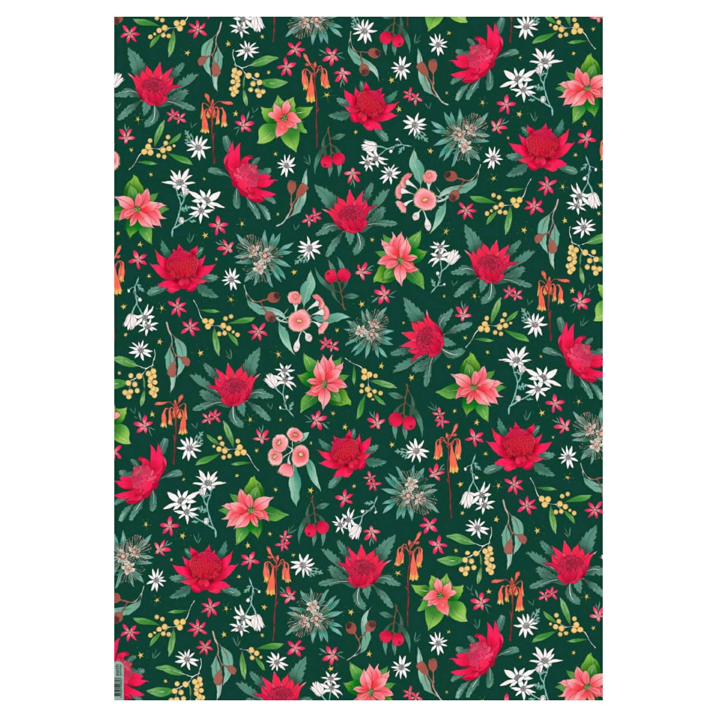 EARTH GREETINGS- Festive Floral- Folded Christmas Gift Wrap - Victora McGrane