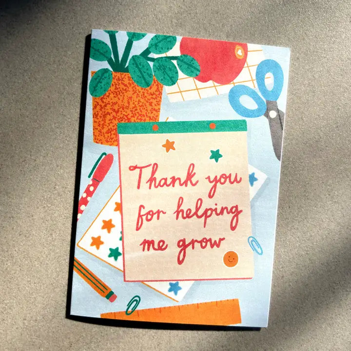 LAUREN SISSON STUDIO- "Thank Teacher" Greeting Card