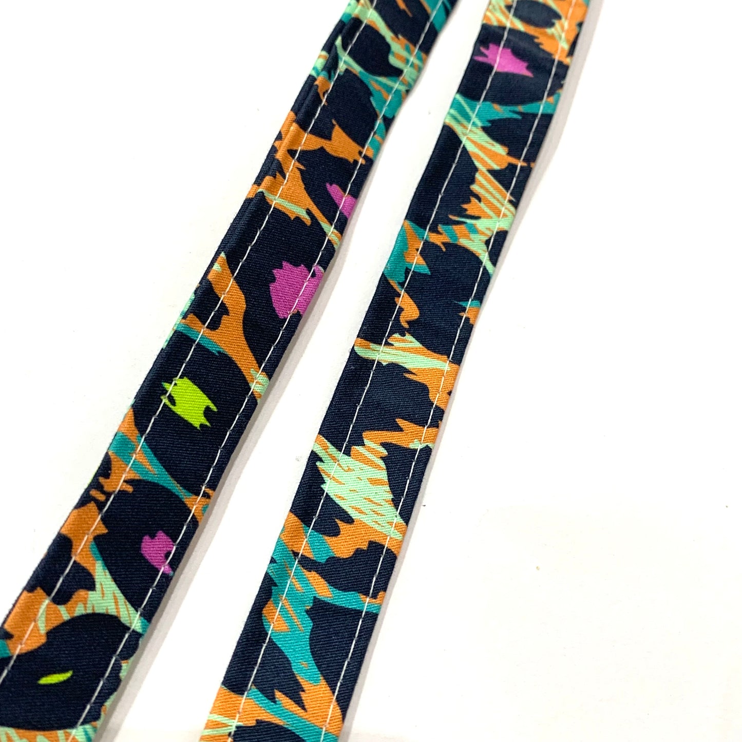 OH SEW ROSY: FABRIC LANYARD - Rainbow Leopard Print