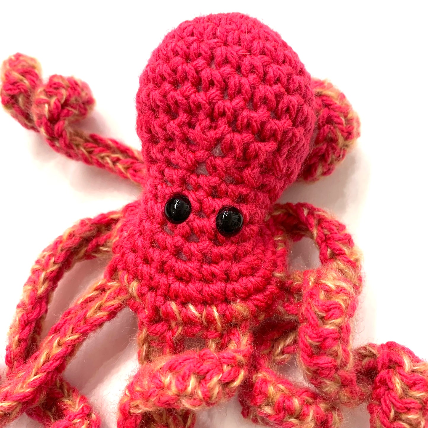 BEAKNITS- Cherry Red & Natural - CROCHETED OCTOPUS