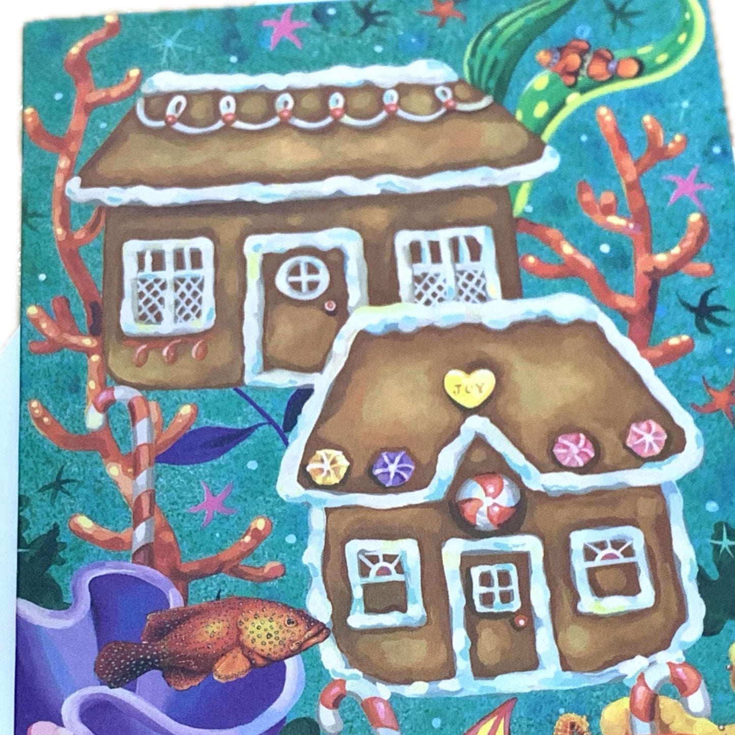 HAYLEY GILLESPIE - CHRISTMAS CARD - Gingerbread Reef- 2 Houses