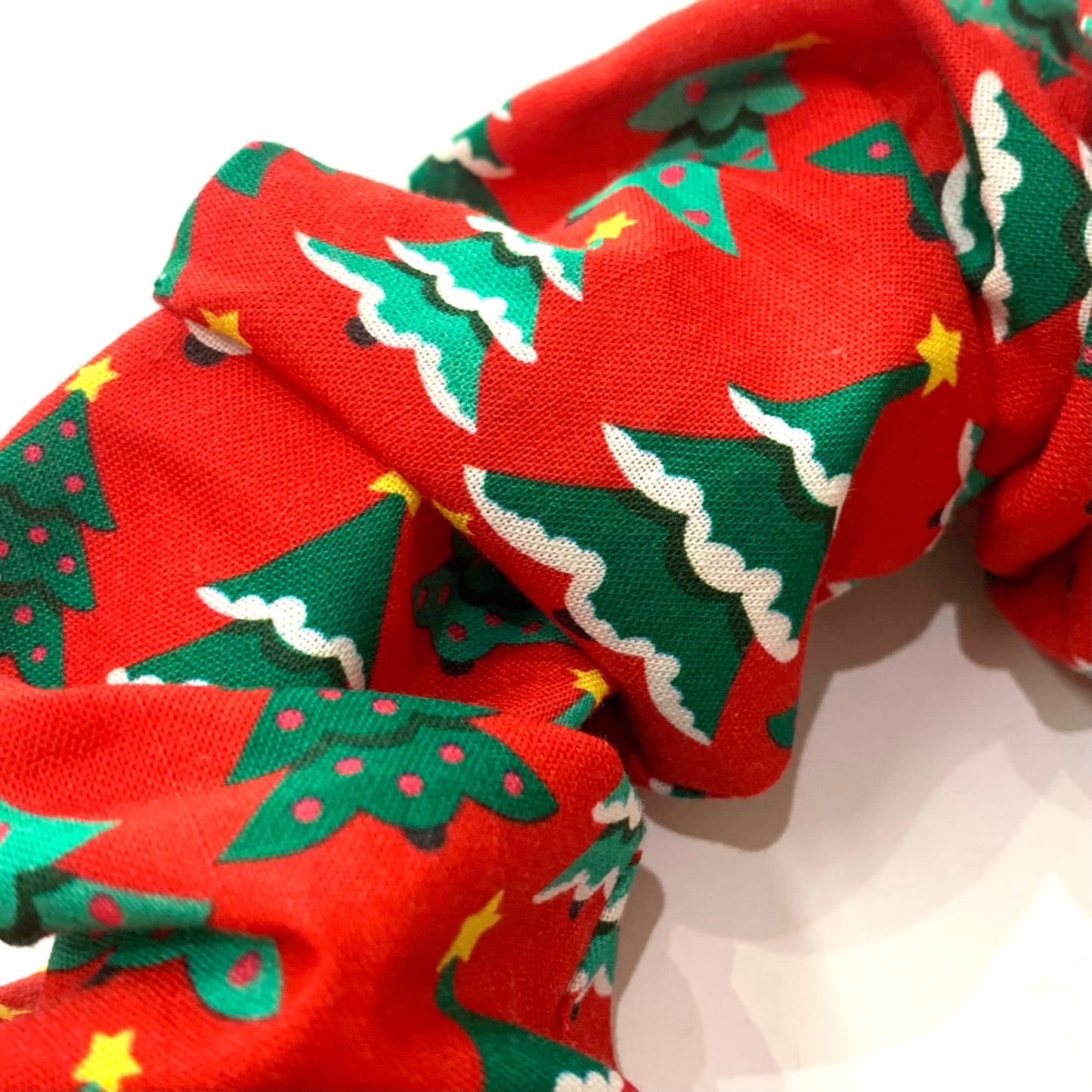 MAKIN WHOOPEE - BIG SCRUNCHIE CHRISTMAS HEADBANDS- Christmas Trees in Red