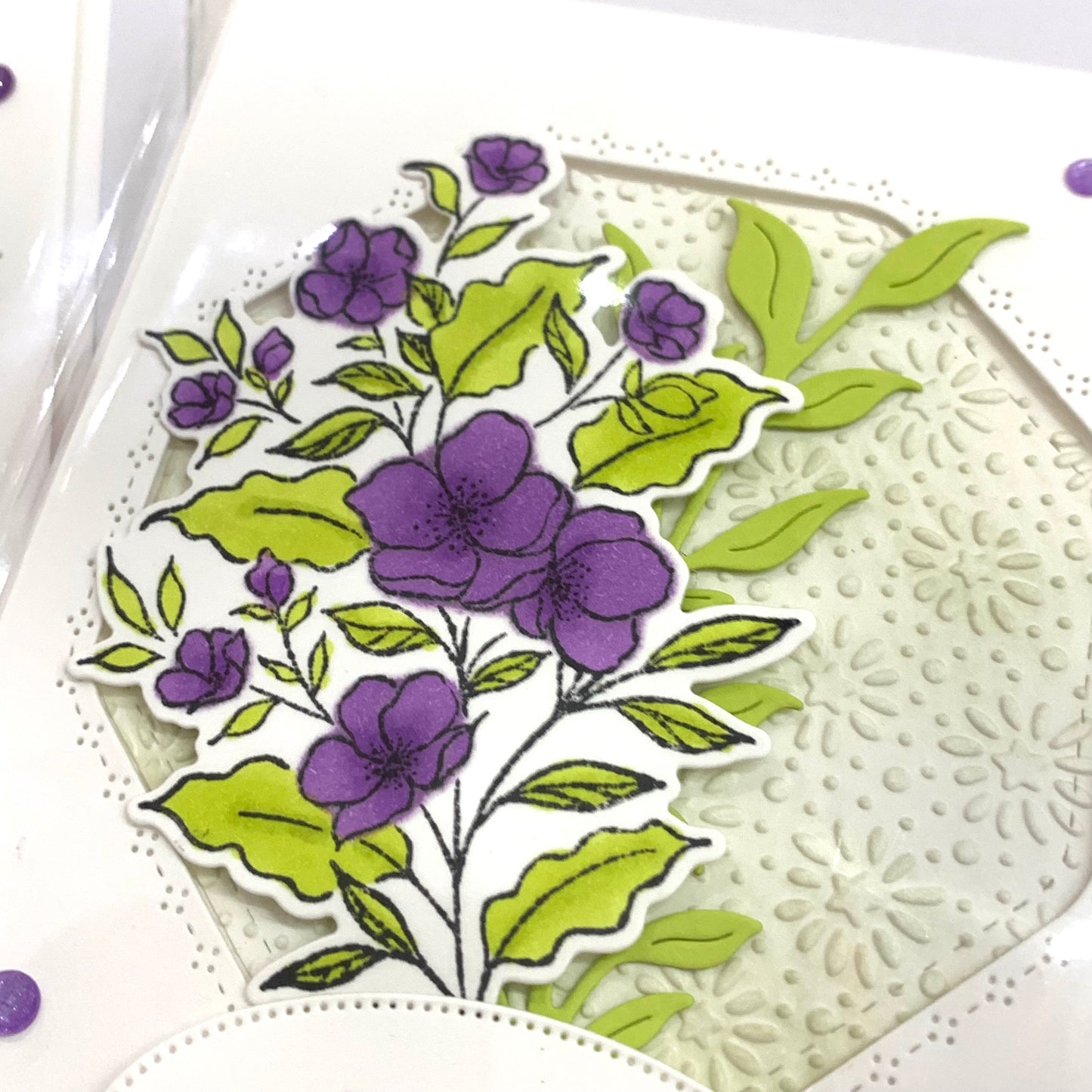 PAPER POSSUM- PURPLE FLOWERS AWESOME- HANDMADE GREETING CARD