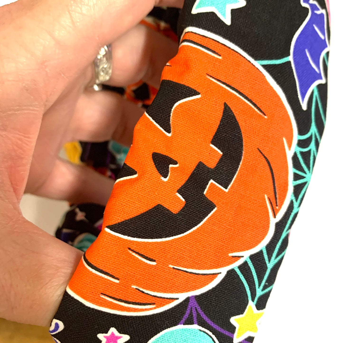 MUMMA WHOOPEE - "Pumpkin Web" Halloween Jumbo Scrunchies