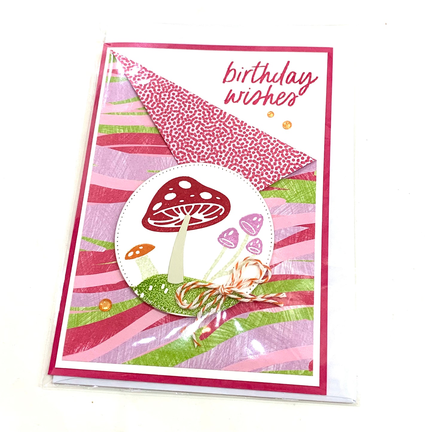 PAPER POSSUM- BIRTHDAY WISHES TOADSTOOL- HANDMADE CARD